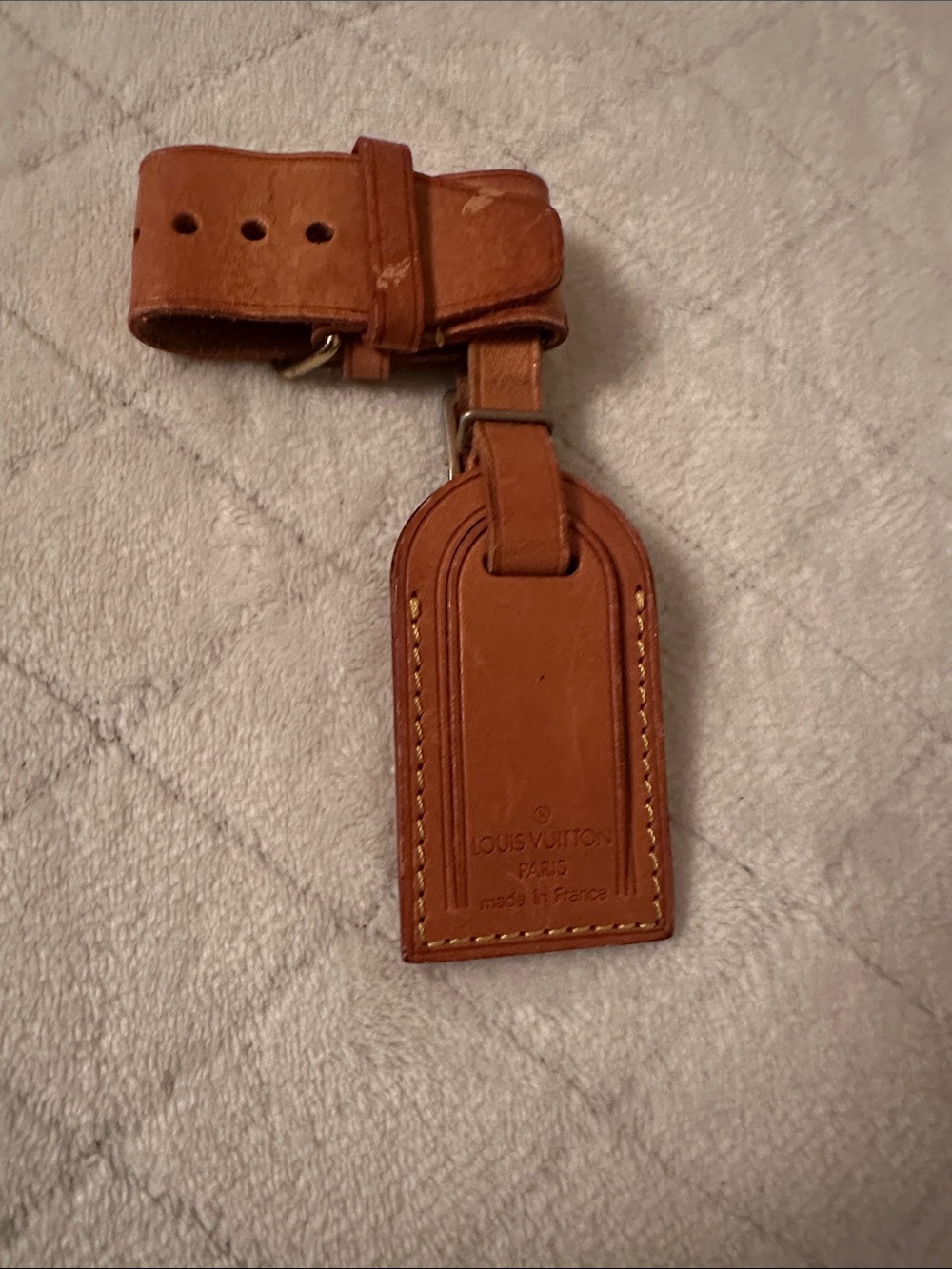 Louis Vuitton Tan Leather Luggage Tag